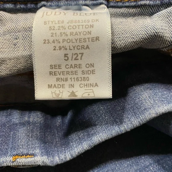 JUDY BLUE JEGGINGS WORLAND HIGH RISE‎ PULL ON BOYFRIEND WOMENS SIZE 5/27 - Picture 5 of 7